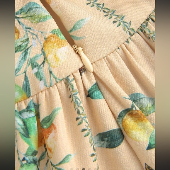 NWT CIDER BUTTERFLY & FRUIT PATTERN RUFFLE LAYER CAMI DRESS - Size Small SKU:363 - Picture 3 of 9